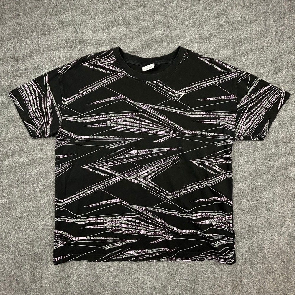 Gymshark T-Shirt Mens L Black Pink All Over Print Graphic Geometric Athletic